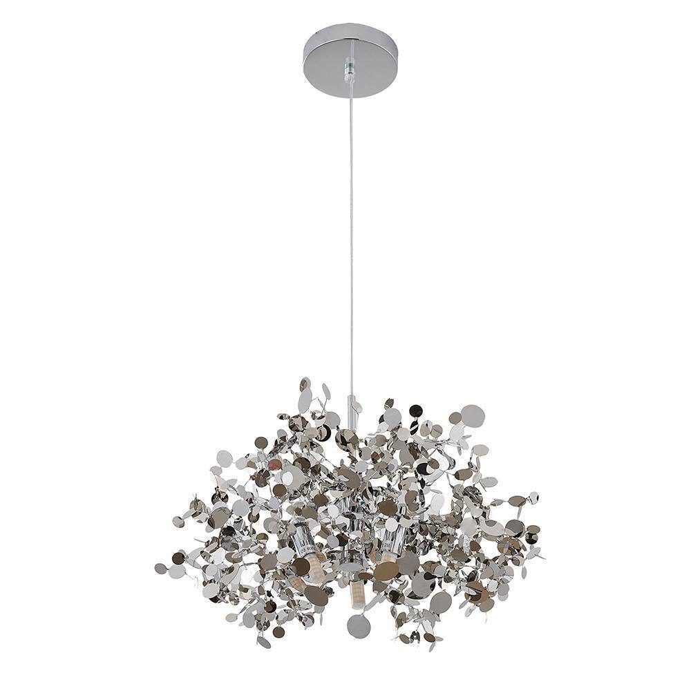 Silver Sparkle Confetti 15.75" Stainless Steel Pendant