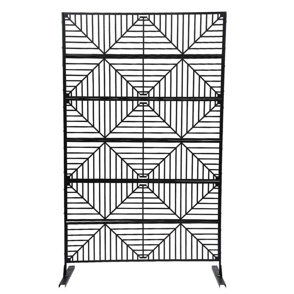YIYIBYUS Black Steel Outdoor Privacy Screens for Patio Metal Privacy