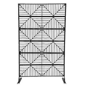 Black Steel Outdoor Privacy Screens for Patio Metal Privacy Fence Screen with Freestanding Decorative Room Divider