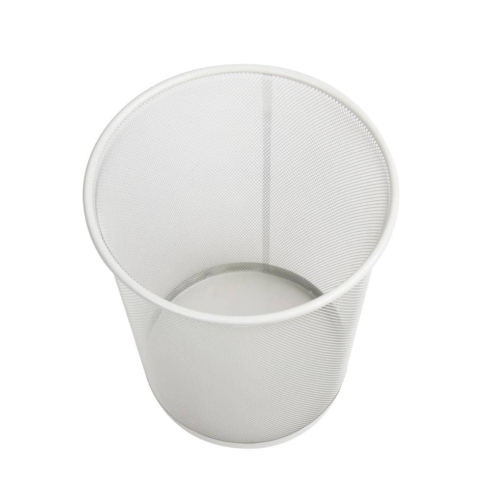 White Stainless Steel Mesh Office Trash Can