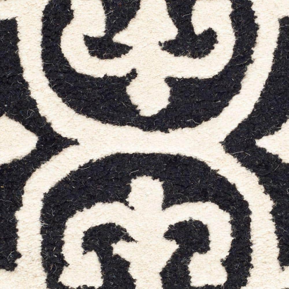 Hand-Tufted Cambridge Wool Rug in Black/Ivory, 3' x 5'