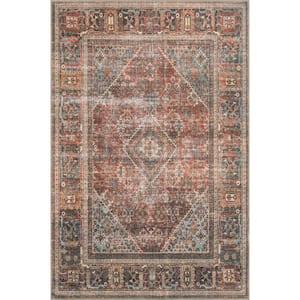 Loren Brick/Midnight 2 ft. 3 in. x 3 ft. 9 in. Distressed Bohemian Printed Area Rug