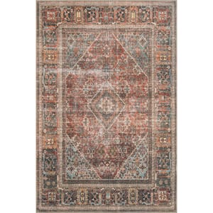 Loren Brick/Midnight 8 ft. 4 in. x 11 ft. 6 in. Distressed Bohemian Printed Area Rug