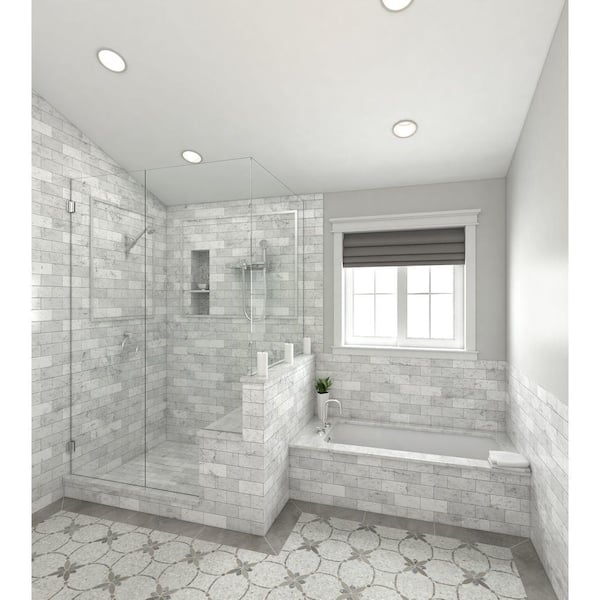 Garden Butterfly 12 in. x 12 in. x 10 mm Marble Mosaic Tile