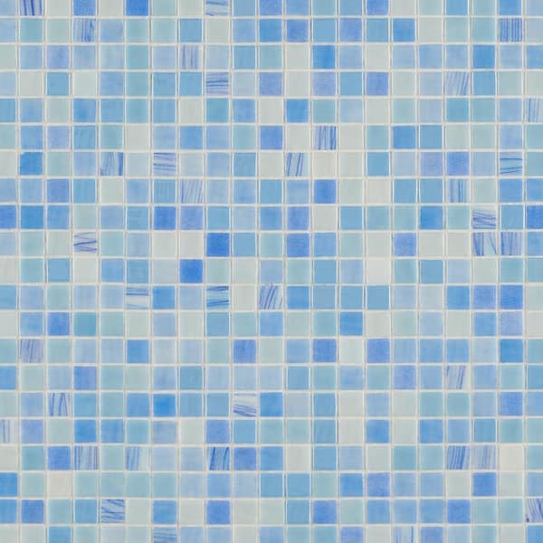 Ivy Hill Tile Rapids Aquarius 12.2 in. x 18.1 in. Polished Glass Floor and Wall Mosaic Pool Tile (1.53 sq. ft./Sheet)