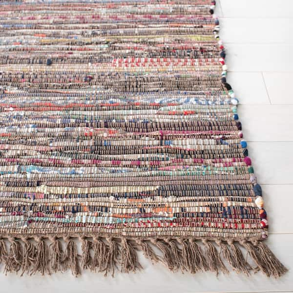 SAFAVIEH Rag Rug Rust/Multi 3 ft. x 4 ft. Striped Area Rug RAR121E-24 - The Home  Depot