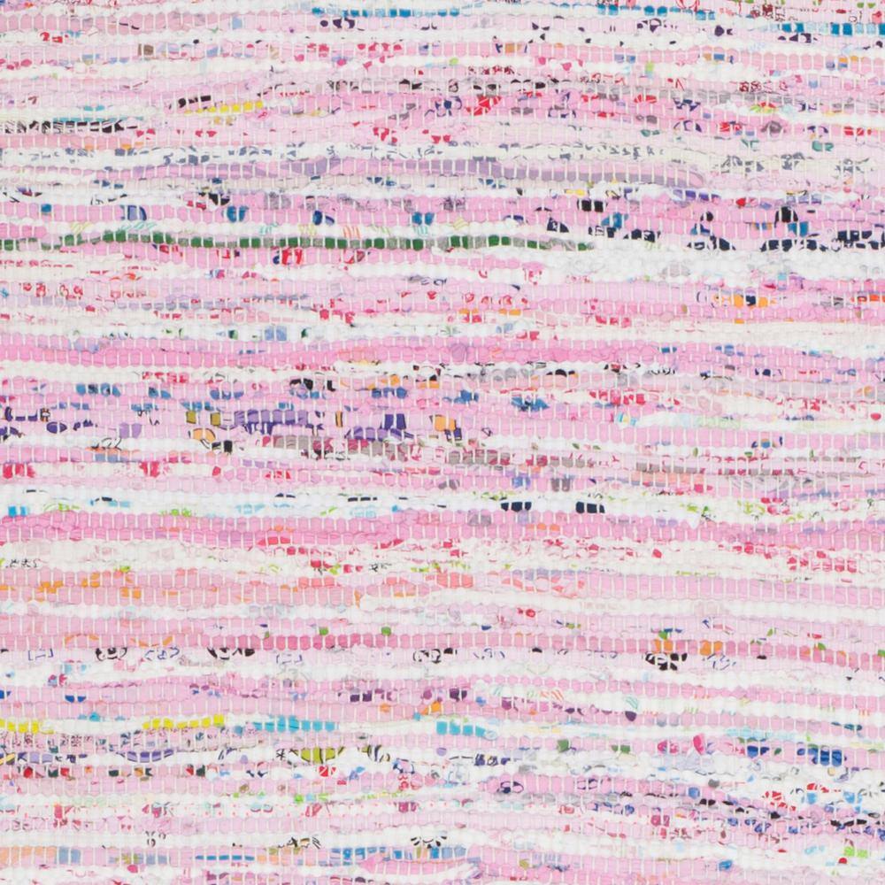 Light Pink and Multi Handwoven Cotton Wool Runner Rug