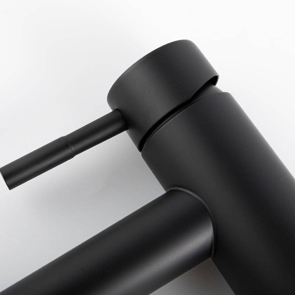 Matte Black Stainless Steel Single-Handle Bathroom Faucet
