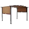 Mondawe Peda 12 ft. x 9 ft. Beige-Tan Polyester Outdoor Patio Gazebo ...