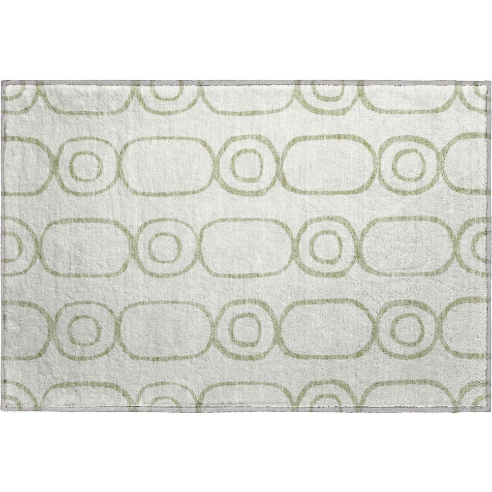 Mayfield Premium Machine Washable Abstract AMF2344 Aloe 3 ft. x 4 ft. Area Rug price history on PriceWatchPro