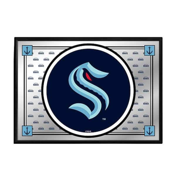 28 in. X 19 in. Seattle Kraken Team Spirit Framed Mirrored Decorative Sign