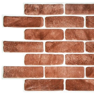 3D Falkirk Retro 1/100 in. x 40 in. x 19 in. Vintage Brown Faux Brick PVC Decorative Wall Paneling (10-Pack)