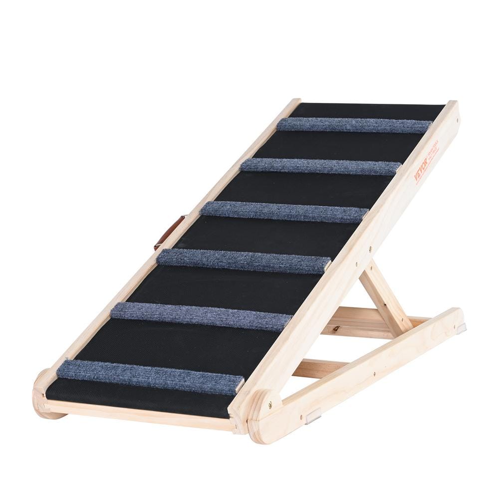 VEVOR Dog Ramp Folding Pet Ramp 41.3 in. Long Ramp for Dogs and Cats Wooden Pet Ramp Adjustable from 13.77 in. to 25.59 in.