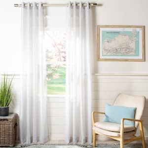 Gray Solid Grommet Sheer Curtain - 52 in. W x 96 in. L