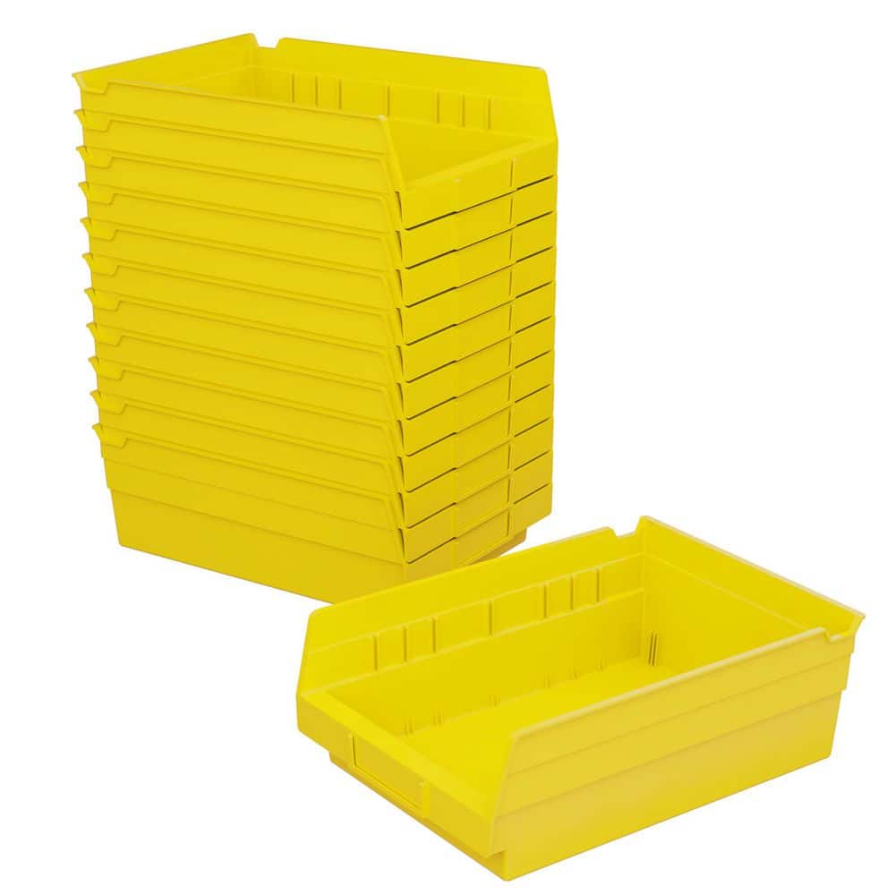 30150 Plastic Stackable Shelf Bins, 12 in. x 8 in. x 4 in. Yellow, (12-Pack) price history on PriceWatchPro