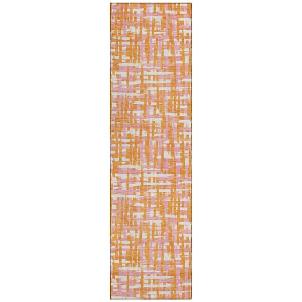 Addison Rugs Chantille Machine Washable Indoor/Outdoor Abstract ACN1060 Orange 2 ft. 3 in. x 7 ft. 6 in. Area Rug