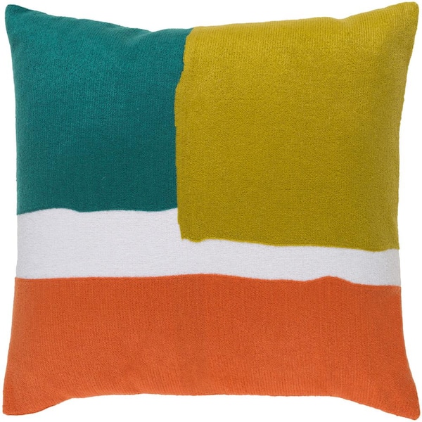 Livabliss Marika Blue Graphic Polyester 20 in. x 20 in. Throw Pillow
