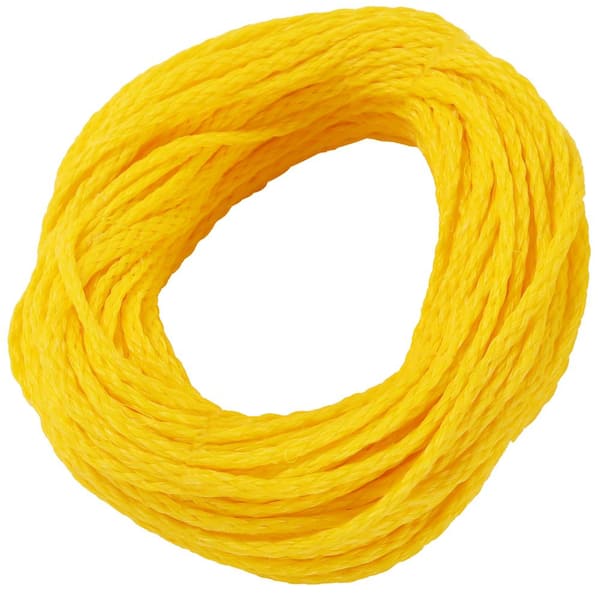 1/4 in. x 100 ft. Polypropylene Hollow Braid Rope, Yellow