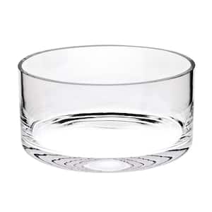 Manhattan 8 in. Clear European Mouth blown Lead Free Crystal Classic Cylinder Bowl