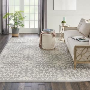 Jubilant Ivory/Gray 8 ft. x 10 ft. Moroccan Farmhouse Area Rug