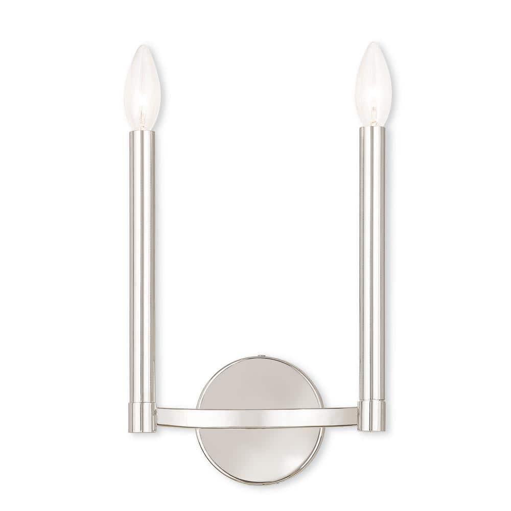 Alpine 2 Light Polished Nickel ADA Wall Sconce