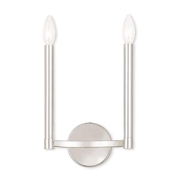 Livex Lighting Alpine 2 Light Polished Nickel ADA Wall Sconce