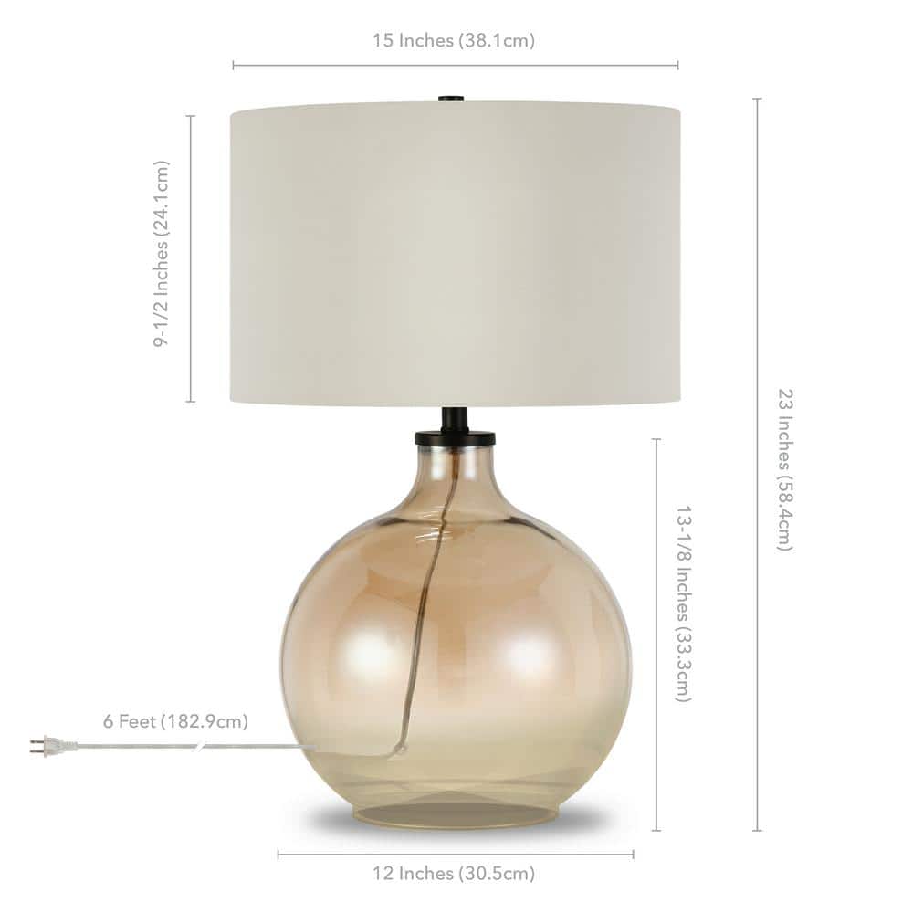 Elysian Bronze 23" Smart Table Lamp with Linen Shade