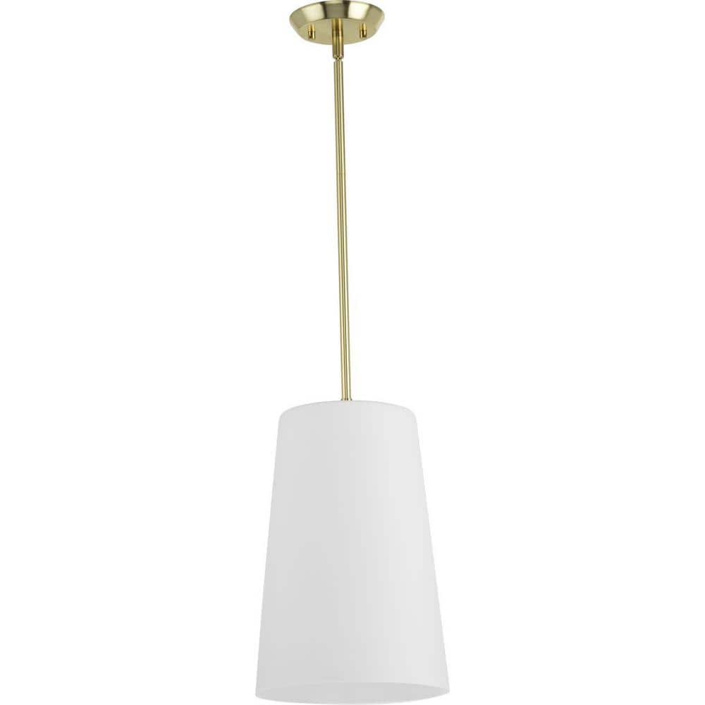 Clarion Satin Brass and Glass Pendant Light