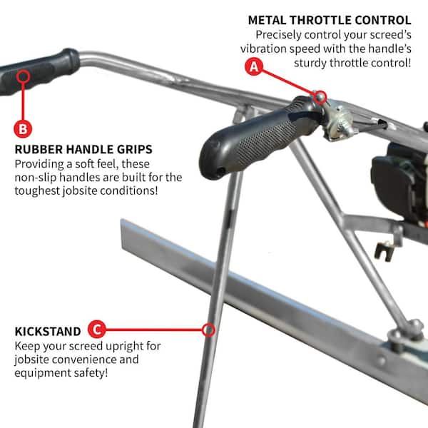 Vibrating Concrete Power Screed with 12 ft. and 8 ft. Aluminum Boards