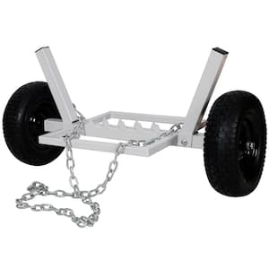 1100lbs load capacity Heavy-Duty Log Dolly with pneumatic tires, white
