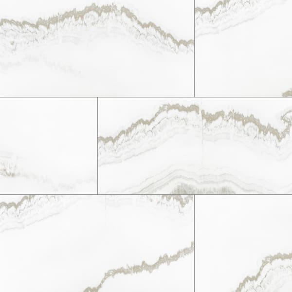 MSI Pure Harmony 24 in. x 48 in. Polished Porcelain Stone Look Floor and Wall Tile (16 sq. ft./Case)
