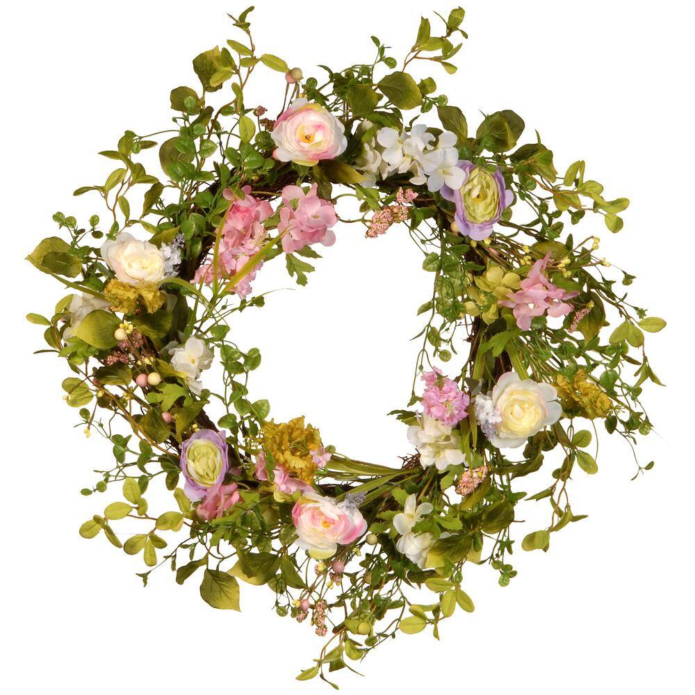 Decorative Wreaths National Tree Company 24 in. Decorative Spring Wreath-JR15-JS2 - The Home  Depot