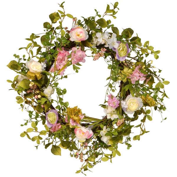 National Tree Company 24 in. Artificial Decorative Spring Wreath