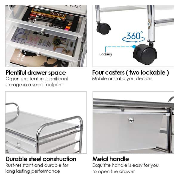 Costway 15 Drawer Rolling Storage Cart Tools Scrapbook Paper Office - See  Details - Bed Bath & Beyond - 38155421