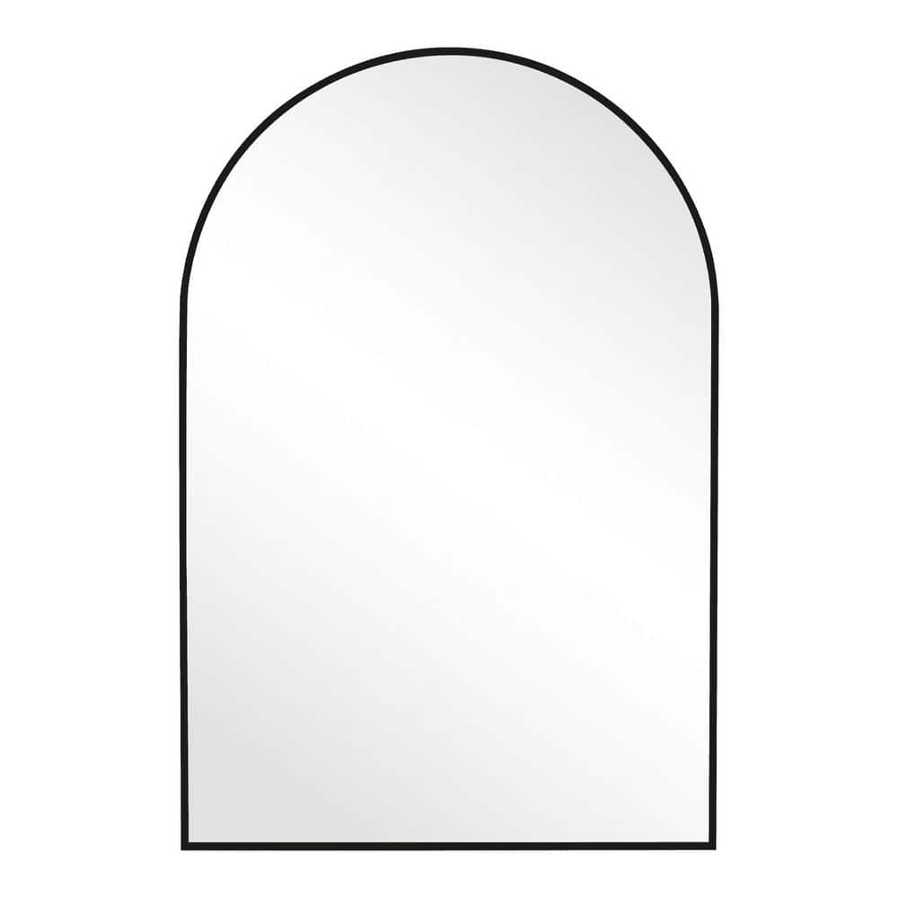 2-Piece Black 24 in. W x 36 in. H Modern Arch Metal Framed Mirror, Wall-Mounted for Bathroom Sink and Bedroom Vanity