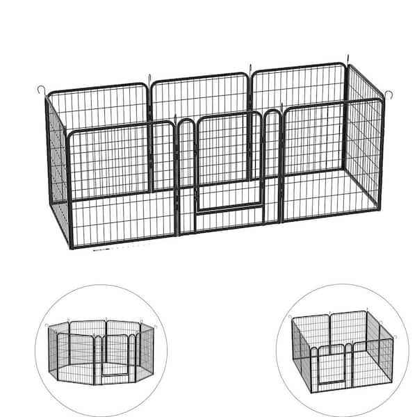 31.7 in. H x 27.4 in. W Foldable Heavy-Duty Metal Exercise Pens Indoor and Outdoor Pet Fence Playpen Kit (8-Pieces)