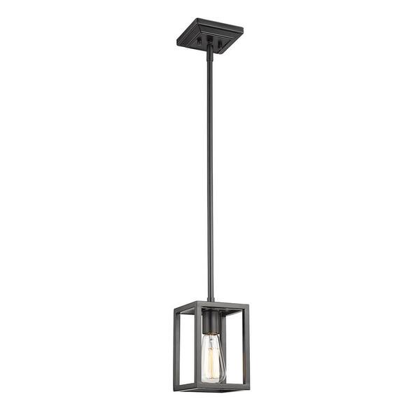 Golden Lighting - Wesson 1-Light Smooth Black Mini-Pendant