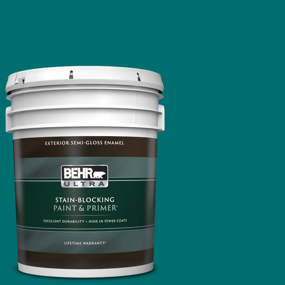 BEHR ULTRA 5 gal. P4607 Caribbean Current SemiGloss Enamel Exterior
