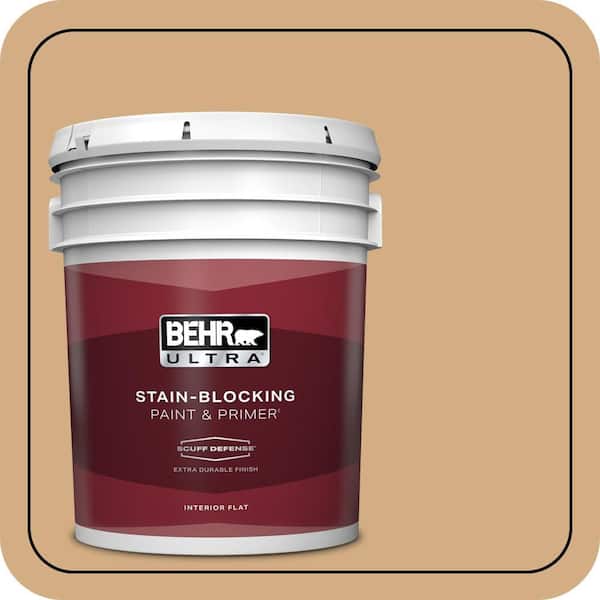 BEHR ULTRA 5 gal. #S270-4 Praline Extra Durable Flat Interior Paint & Primer