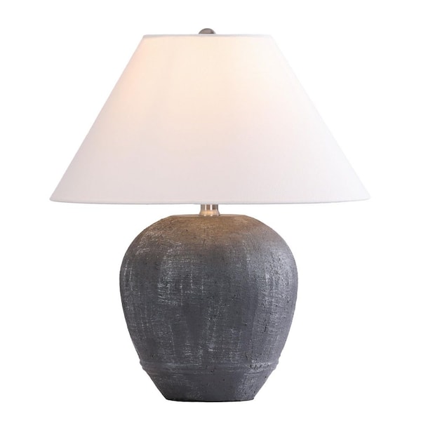 Pia Ricco 18 in. Ceramic Base table lamp in Dark Gray 1Jay-2001DG