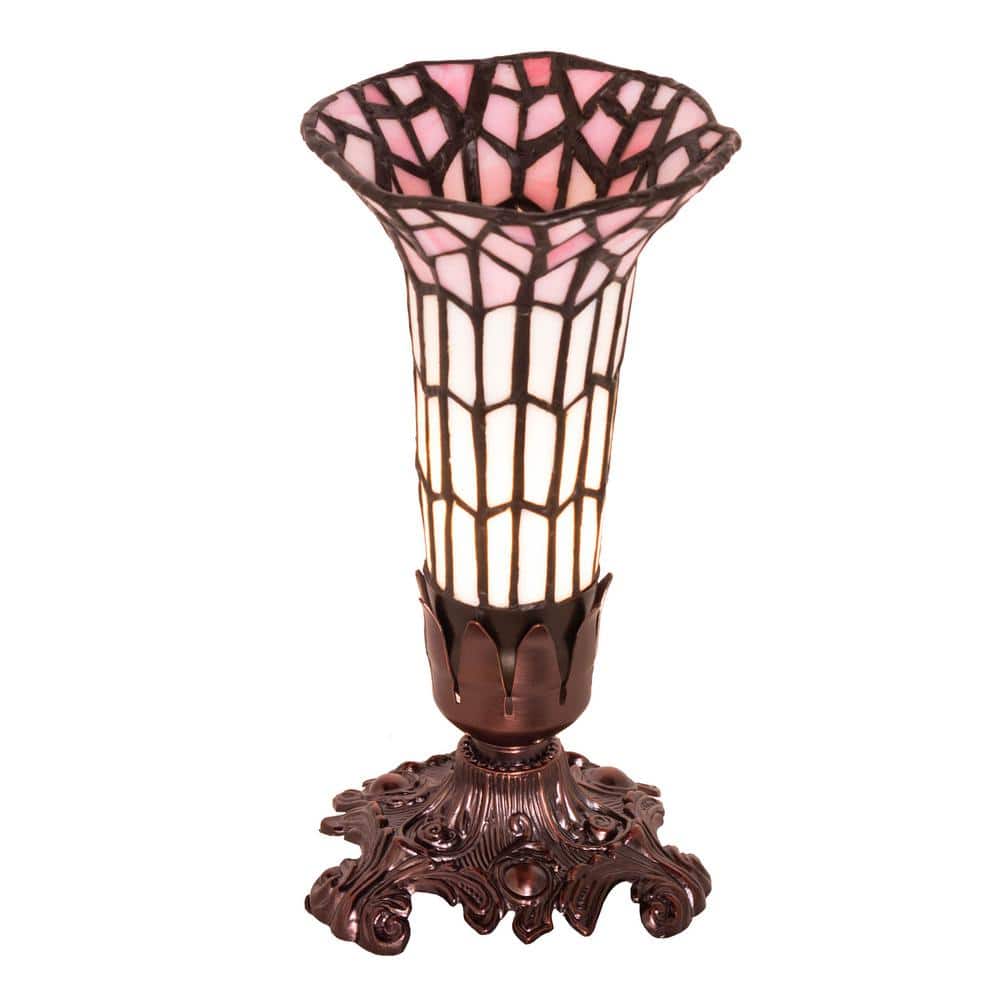 Mahogany Bronze Victorian Pendant Light with Stained Glass Shade