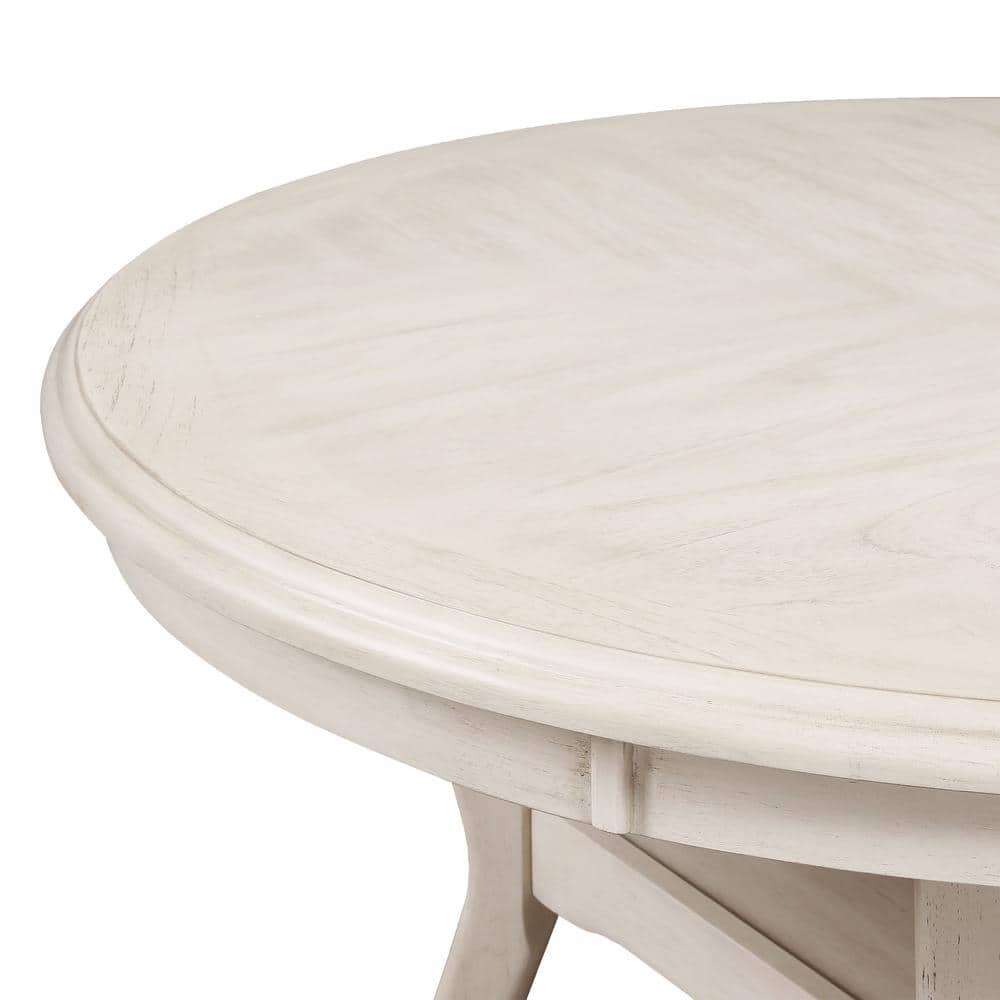 Amy Cream Round Dining Table Set with 4 Chairs