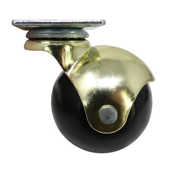 Shepherd 2 in. Black Rubber and Brass Hooded Ball Swivel Plate Caster with  80 lb. Load Rating 9517 - The Home Depot