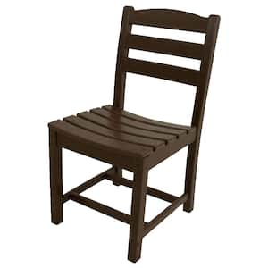 La Casa Cafe Mahogany All-Weather Plastic Outdoor Dining Side Chair