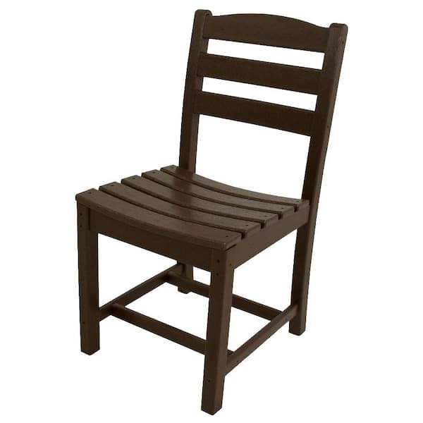 POLYWOOD La Casa Cafe Mahogany All-Weather Plastic Outdoor Dining Side Chair
