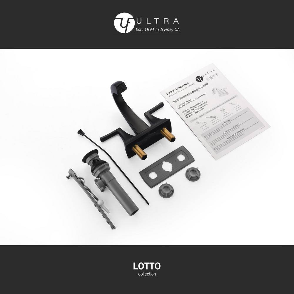 Matte Black Zinc Two-Handle Centerset Bathroom Faucet