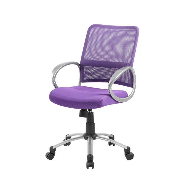 Purple Mesh Fabric Pewter Finish Arms  Base Puematic Details about   Homepro Mesh Desk Chair 
