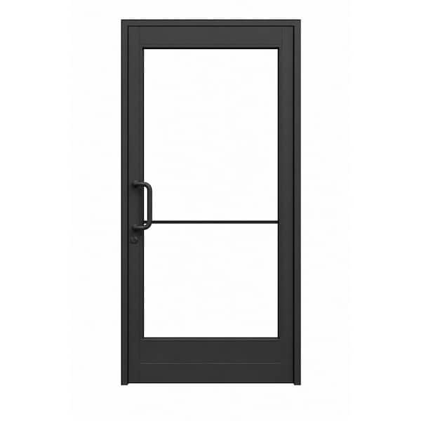 SF60 Series Store Door 36 in. x 84 in. Right-Hand/Outswing Black Aluminum Prehung Commercial Door