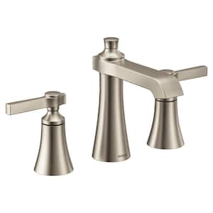 Flara 8 in. Widespread 2-Handle High-Arc Bathroom Faucet Trim Kit in Brushed Nickel (Valve Not Included)