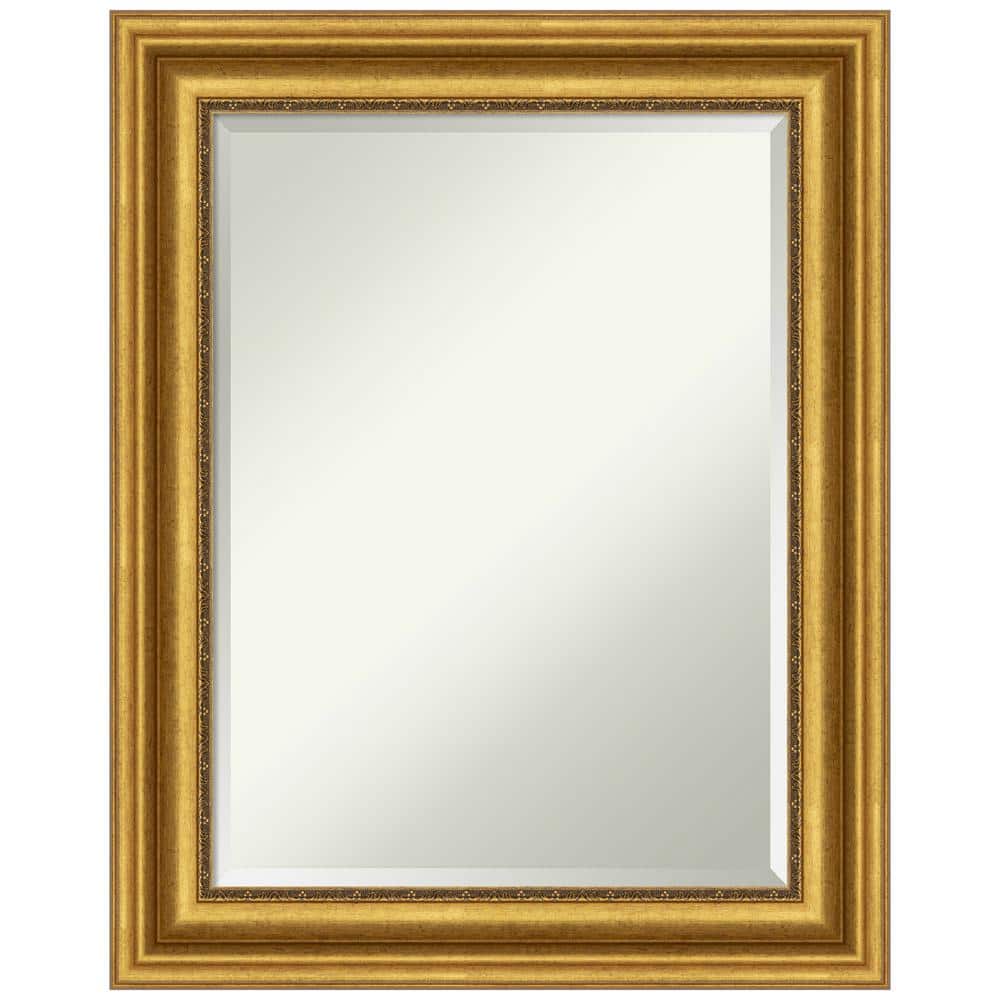 Parlor Gold Rectangular Beveled Bathroom Vanity Mirror